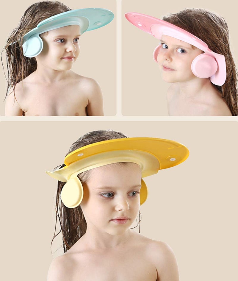 AMTOOCH Children Bath Shower Cap wash Shampoo Visor Shield hat Prevent Water Entering The Eyes and Ears Bathing tub Head Hair Rinser Protection Kids Toddler Baby (Blue) - Image 4